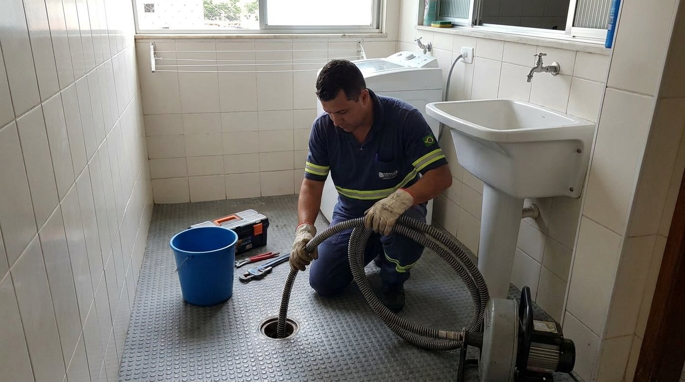 Ponto de Esgoto na Lavanderia em Campo Grande‑MS